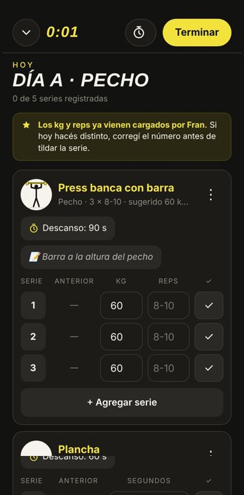 Entrenás y anotás